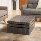 Table basse en béton gris moderne avec base en bloc, capacité de 100 kg