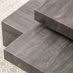 Table basse en béton gris moderne avec base en bloc, capacité de 100 kg