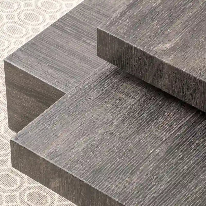 Table basse en béton gris moderne avec base en bloc, capacité de 100 kg
