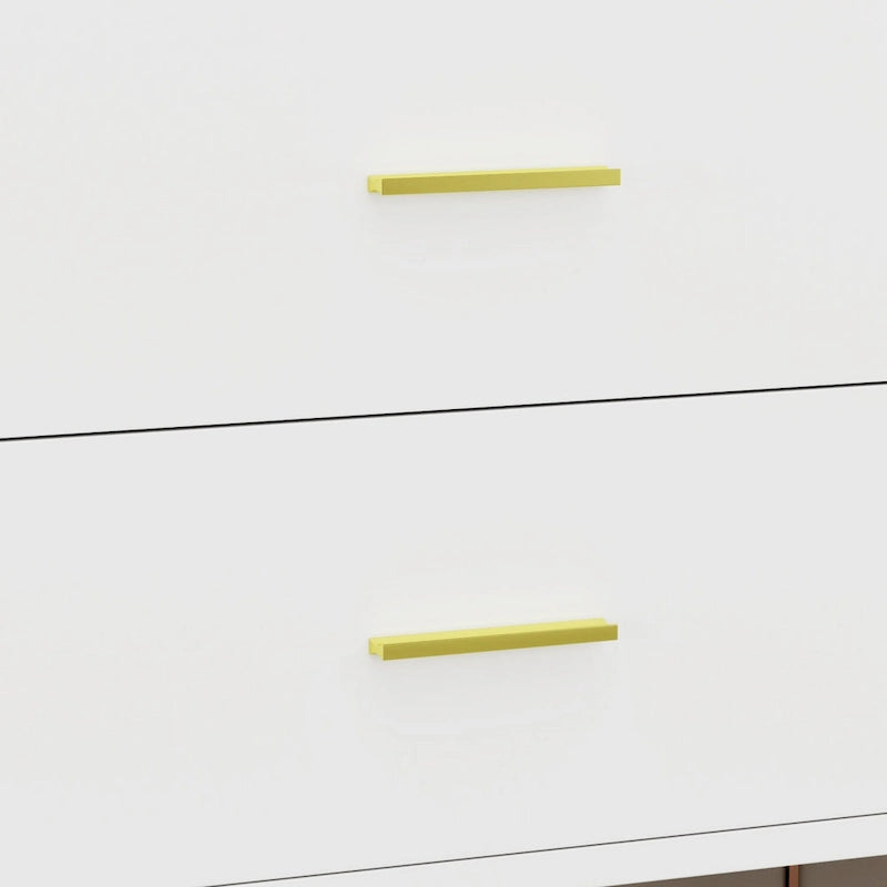 Commode 6 tiroirs spacieuse avec poignées en métal doré