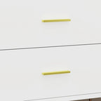Commode 6 tiroirs spacieuse avec poignées en métal doré