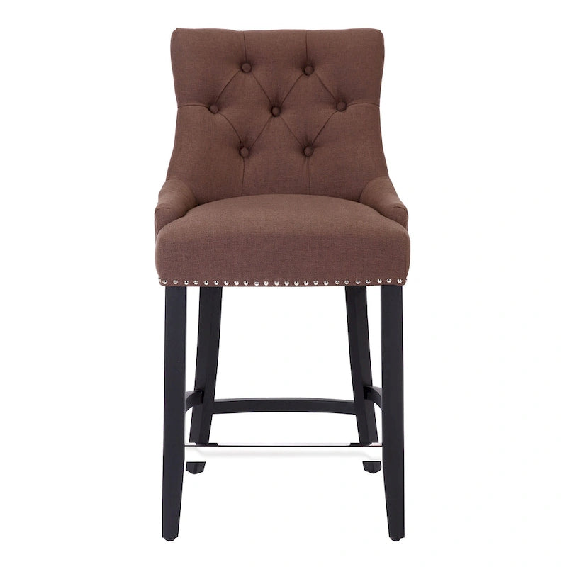 Tabouret de comptoir Carter 24 capitonné, pieds noirs