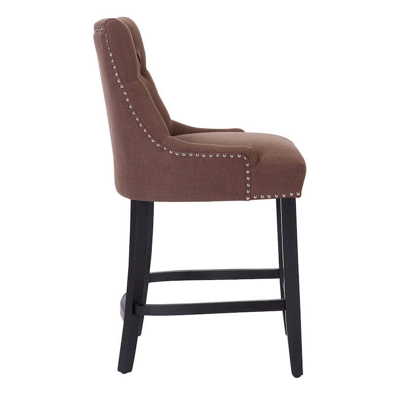 Tabouret de comptoir Carter 24 capitonné, pieds noirs