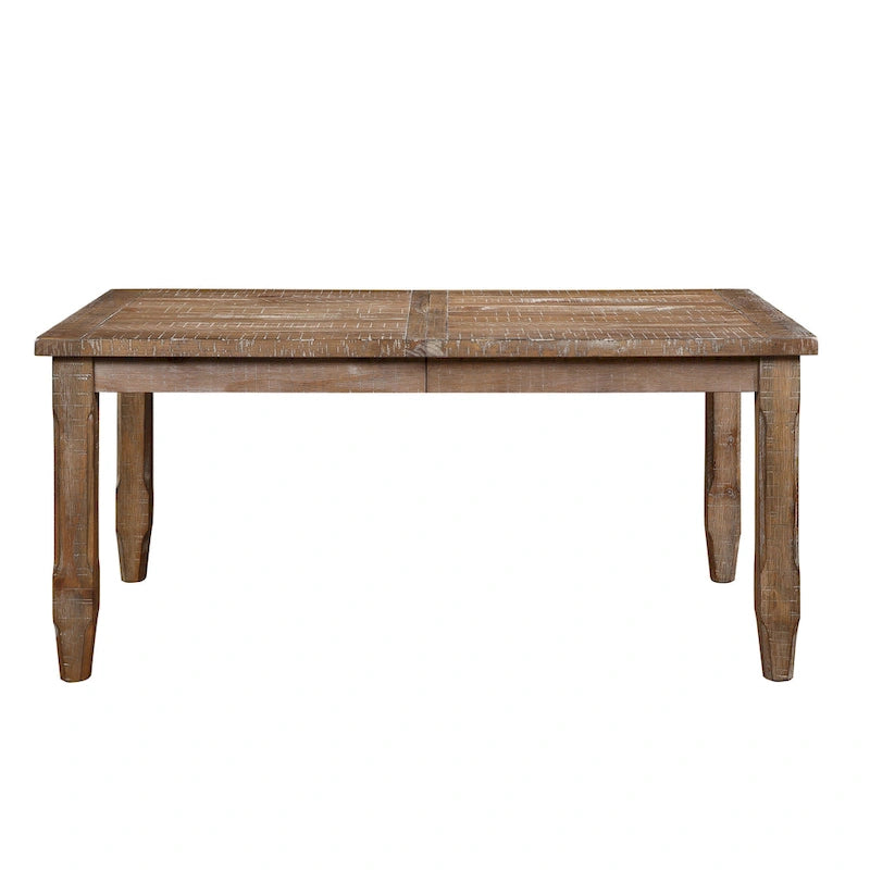 Table de salle à manger de style ferme extensible avec rallonge de 40,6 cm, jusqu'à 6 places, finition Driftwood