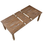Table de salle à manger de style ferme extensible avec rallonge de 40,6 cm, jusqu'à 6 places, finition Driftwood