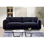 Canapé moderne en velours de 224 cm avec pieds en métal et oreillers décoratifs