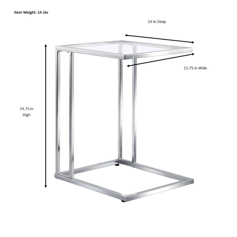 Table d'appoint en C Gideon en verre