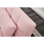 Canapé-lit futon convertible en tissu Teddy avec pieds en métal doré