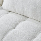 Canapé-lit futon convertible en tissu Teddy avec pieds en métal doré