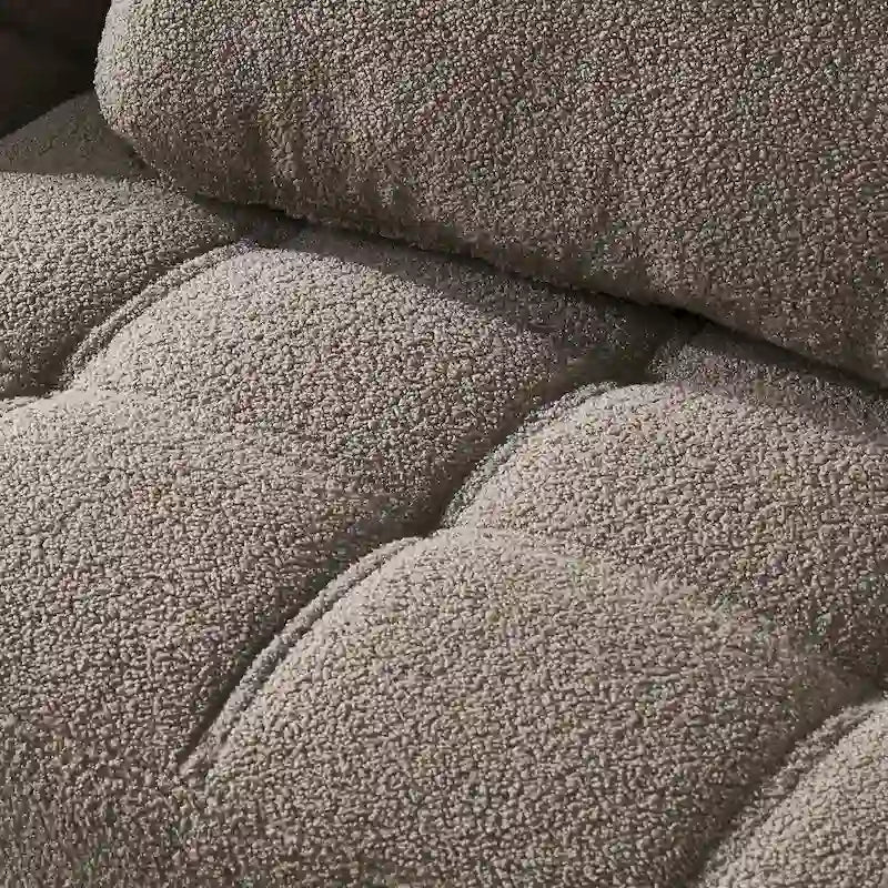 Canapé-lit futon convertible en tissu Teddy avec pieds en métal doré