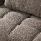 Canapé-lit futon convertible en tissu Teddy avec pieds en métal doré