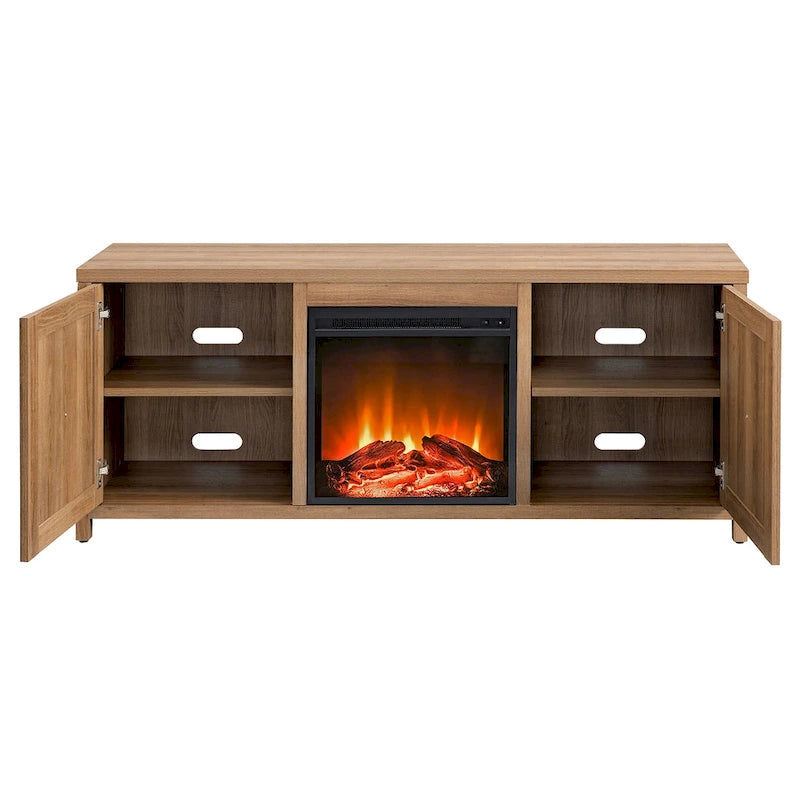 Table basse tournante 3 niveaux en bois, finition chêne noir, ronde 80 cm