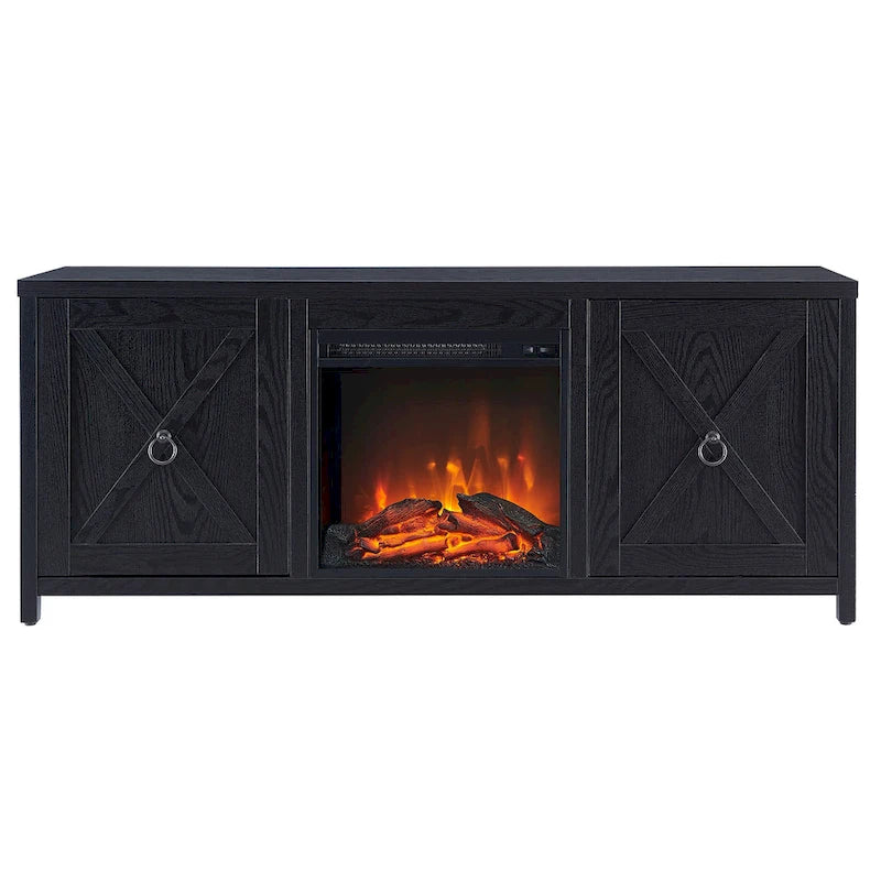 Table basse tournante 3 niveaux en bois, finition chêne noir, ronde 80 cm