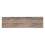 Table basse tournante 3 niveaux en bois, finition chêne noir, ronde 80 cm