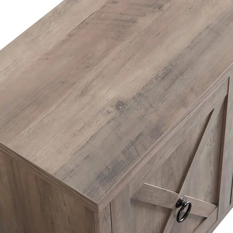 Table basse tournante 3 niveaux en bois, finition chêne noir, ronde 80 cm