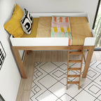 Lit mezzanine haut pour lit jumeau, style milieu de siècle