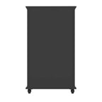 55.1H Buffet Laqué, Armoire de Rangement, Portes en Verre, Bibliothèque