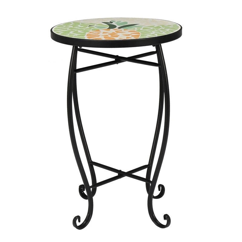 Table de bistrot/Table basse en mosaïque ronde ciment