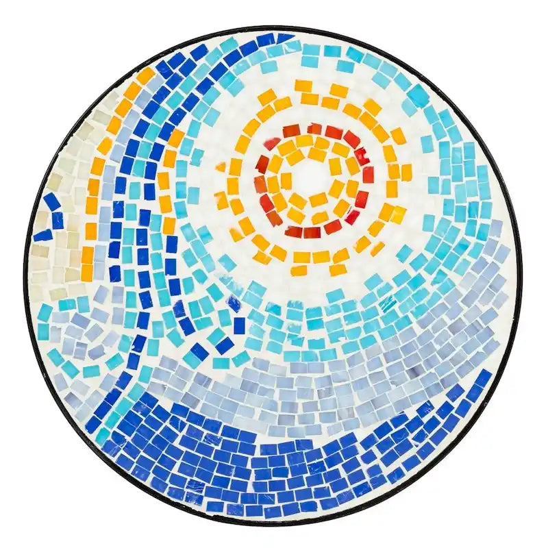 Table de bistrot/Table basse en mosaïque ronde ciment