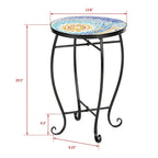 Table de bistrot ronde en mosaïque de ciment Table basse
