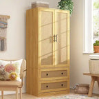 Armoire moderne avec tiroirs - Penderie en bois pour rangement