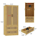 Armoire moderne avec tiroirs - Penderie en bois pour rangement