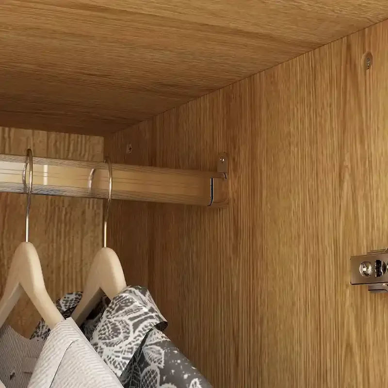 Armoire moderne avec tiroirs - Penderie en bois pour rangement