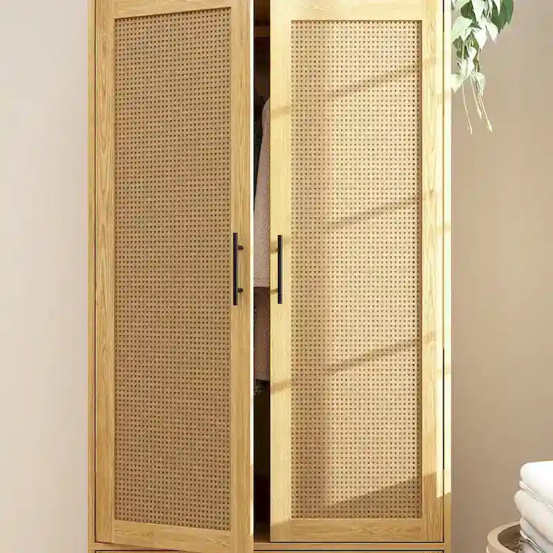Armoire moderne avec tiroirs - Penderie en bois pour rangement