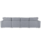 Canapé d'angle en U, 2 grandes méridiennes avec poufs amovibles