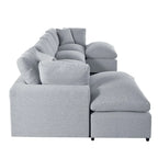 Canapé d'angle en U, 2 grandes méridiennes avec poufs amovibles