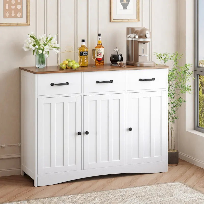 Buffet de ferme 42,5 po, armoire de rangement de cuisine en bois moderne avec étagère réglable