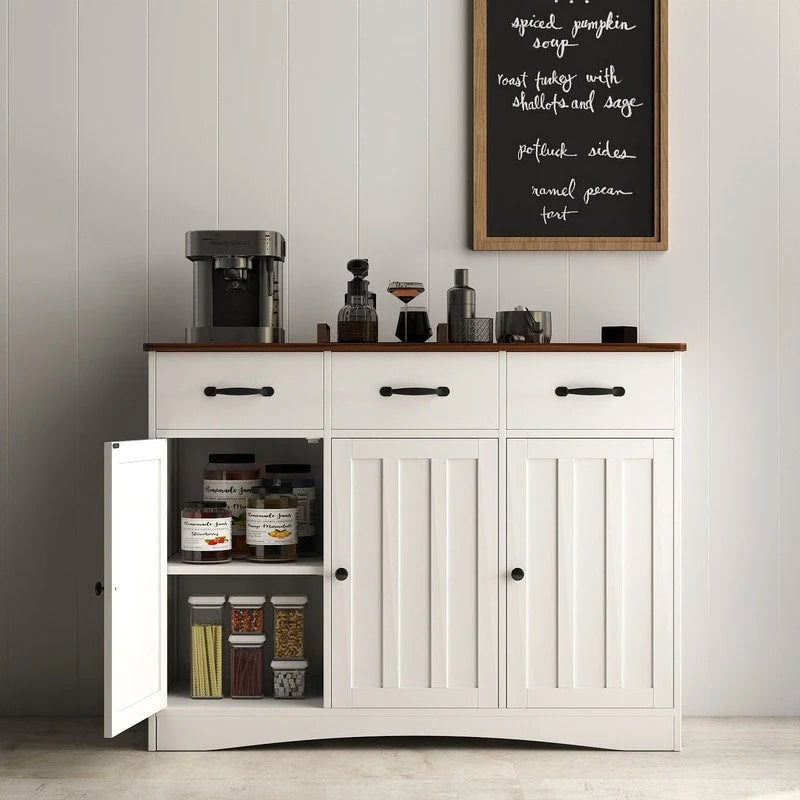 Buffet de ferme 42,5 po, armoire de rangement de cuisine en bois moderne avec étagère réglable