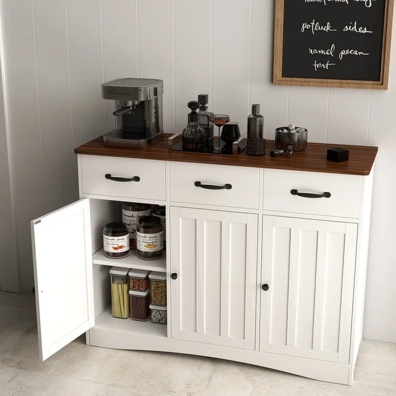 Buffet de ferme 42,5 po, armoire de rangement de cuisine en bois moderne avec étagère réglable