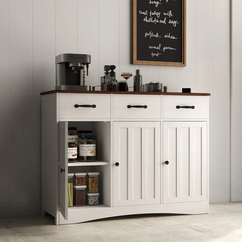 Buffet de ferme 42,5 po, armoire de rangement de cuisine en bois moderne avec étagère réglable