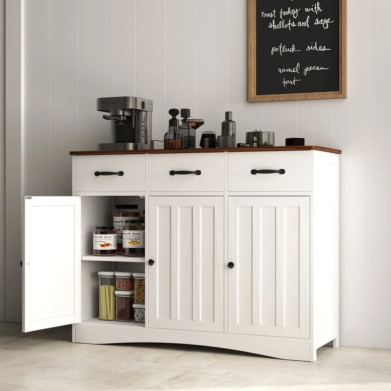 Buffet de ferme 42,5 po, armoire de rangement de cuisine en bois moderne avec étagère réglable