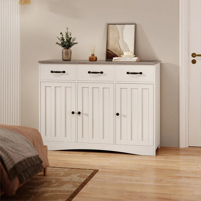 Buffet de ferme 42,5 po, armoire de rangement de cuisine en bois moderne avec étagère réglable