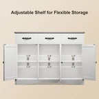 Buffet de ferme 42,5 po, armoire de rangement de cuisine en bois moderne avec étagère réglable