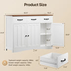 Buffet de ferme 42,5 po, armoire de rangement de cuisine en bois moderne avec étagère réglable