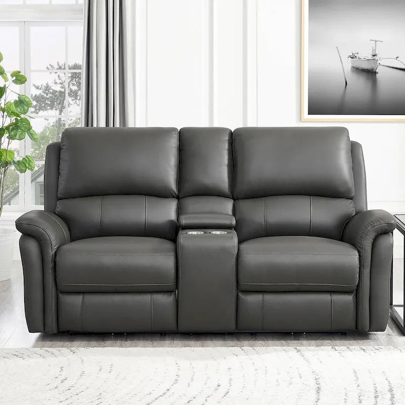Causeuse inclinable zéro gravité avec cuir véritable et mousse à mémoire de forme