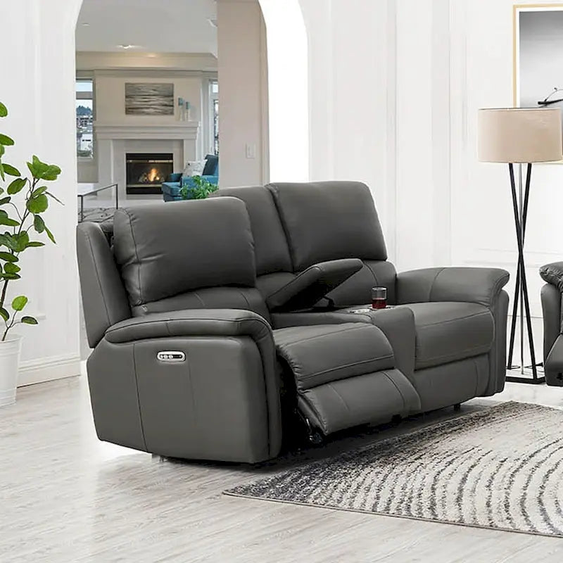 Causeuse inclinable zéro gravité avec cuir véritable et mousse à mémoire de forme