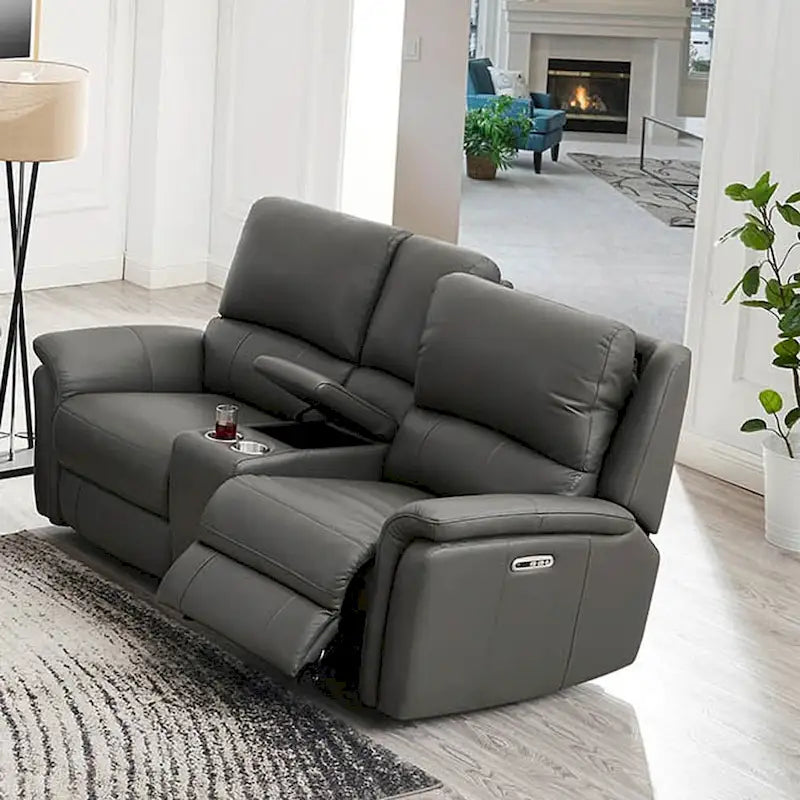 Causeuse inclinable zéro gravité avec cuir véritable et mousse à mémoire de forme