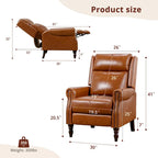 Fauteuil inclinable à dossier basculant en cuir véritable de style milieu de siècle, lot de 2, capacité de 159 kg