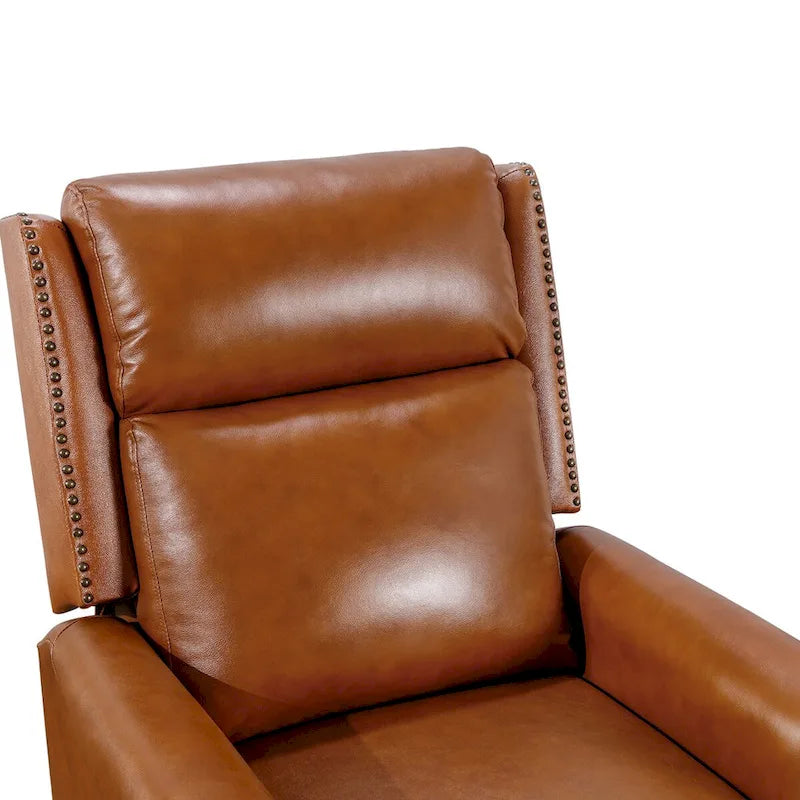 Fauteuil inclinable à dossier basculant en cuir véritable de style milieu de siècle, lot de 2, capacité de 159 kg