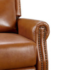 Fauteuil inclinable à dossier basculant en cuir véritable de style milieu de siècle, lot de 2, capacité de 159 kg