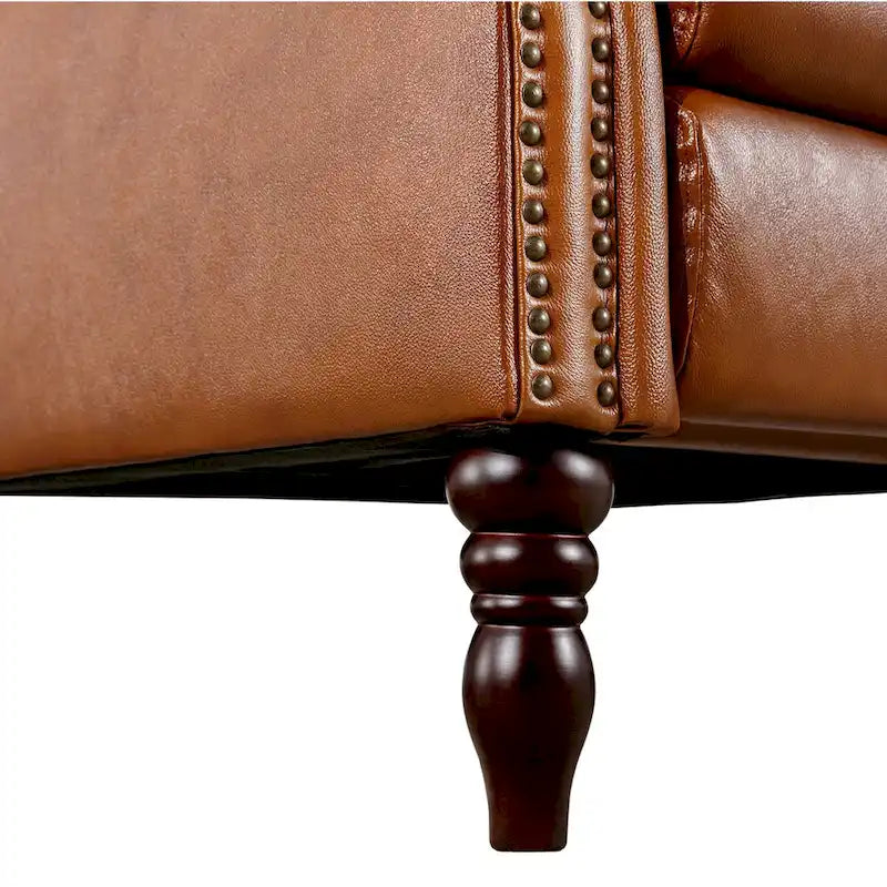 Fauteuil inclinable à dossier basculant en cuir véritable de style milieu de siècle, lot de 2, capacité de 159 kg