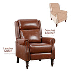 Fauteuil inclinable à dossier basculant en cuir véritable de style milieu de siècle, lot de 2, capacité de 159 kg
