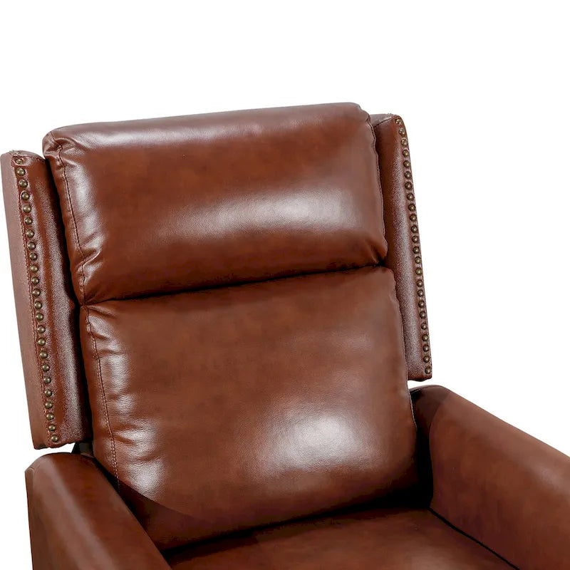Fauteuil inclinable à dossier basculant en cuir véritable de style milieu de siècle, lot de 2, capacité de 159 kg