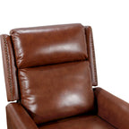 Fauteuil inclinable à dossier basculant en cuir véritable de style milieu de siècle, lot de 2, capacité de 159 kg