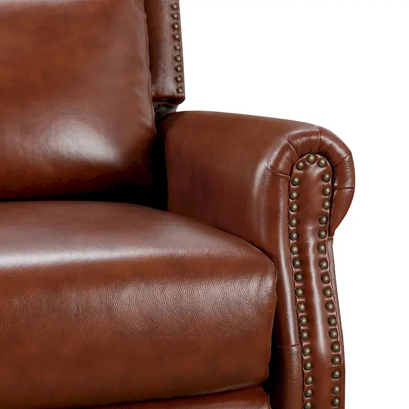 Fauteuil inclinable à dossier basculant en cuir véritable de style milieu de siècle, lot de 2, capacité de 159 kg