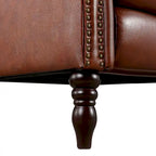 Fauteuil inclinable à dossier basculant en cuir véritable de style milieu de siècle, lot de 2, capacité de 159 kg